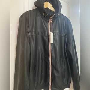 Bally Switzerland bomber black jacket with hood